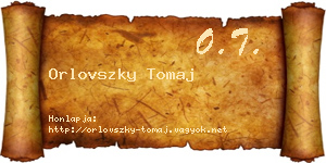 Orlovszky Tomaj névjegykártya